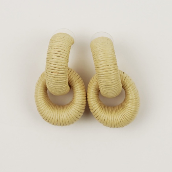 JCREW Woven Chainlink Earrings in Natural $39 CG715 - Picture 3 of 3